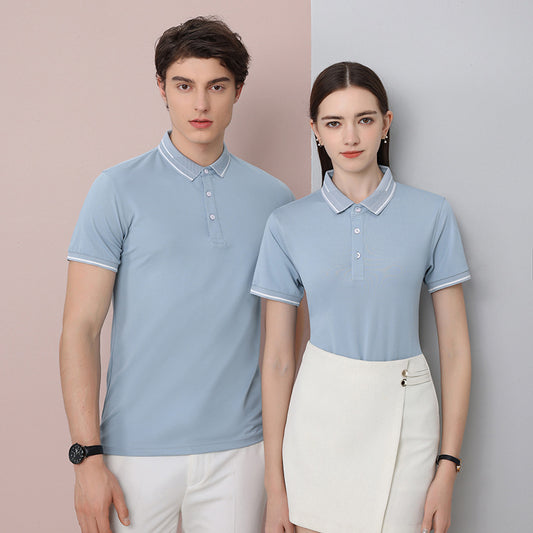 Polo de Seda Natural con Solapa - Manga Corta