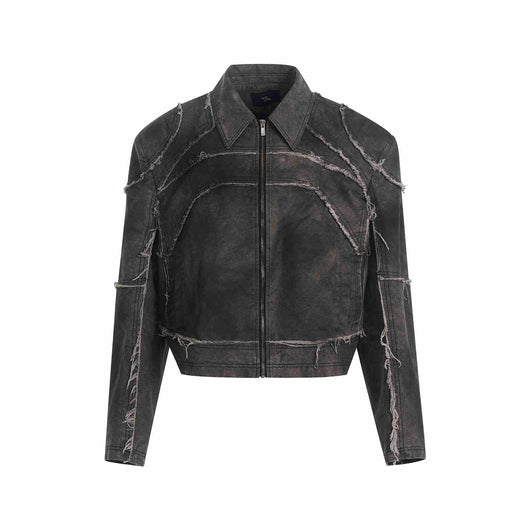 Chaqueta Denim Gris Acolchada con Hombros Reforzados - Image 4