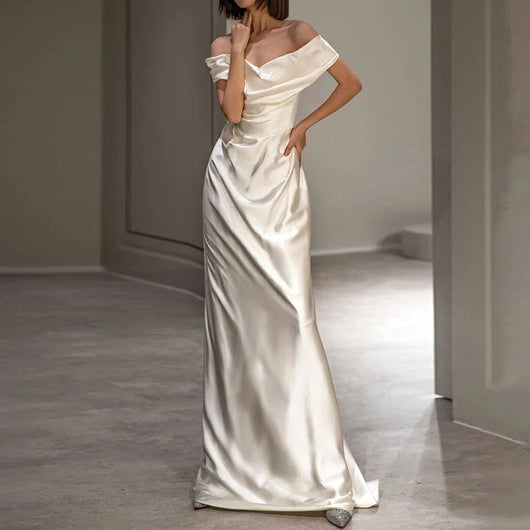 Vestido de Novia Blanco Francés con Hombros Descubiertos - Image 4