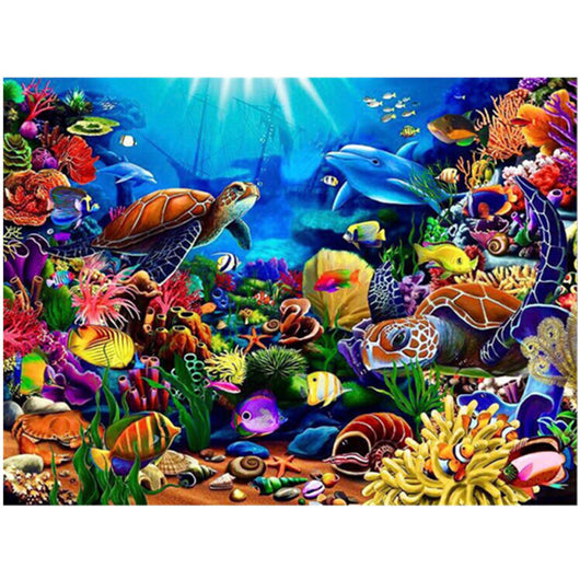 Cuadro de Diamantes 5D Paisaje Oceánico con Animales - Image 11