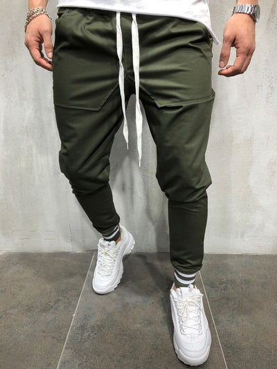 Pantalones Casuales de Algodón con Diseño Spliced para Hombre - Image 25