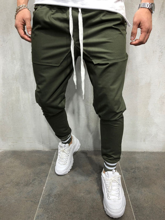 Pantalones Casuales de Algodón con Diseño Spliced para Hombre - Image 25