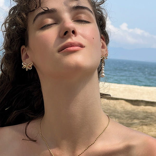 Aretes Mariposa de Perla para Verano - Elegancia Delicada