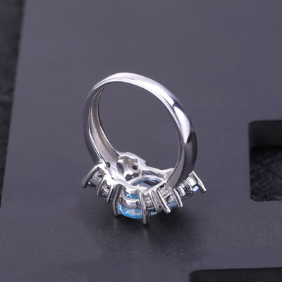 Anillo de Plata 925 con Topacio Natural Incrustado - Image 3