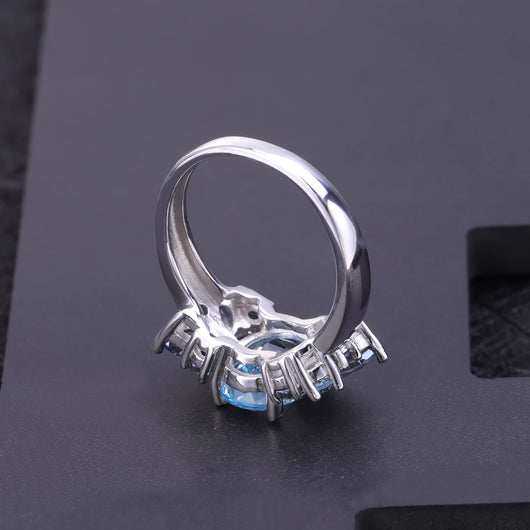 Anillo de Plata 925 con Topacio Natural Incrustado - Image 3