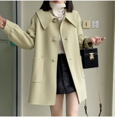 Abrigo de Lana Casual Elegante con Cuello Muñeca para Mujer - Image 16