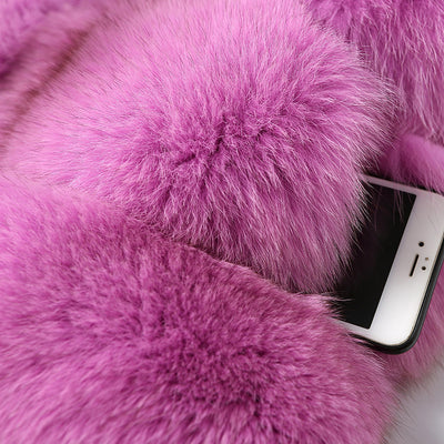 Abrigo de Piel Haining para Mujer - Largo Medio Invierno - Image 18