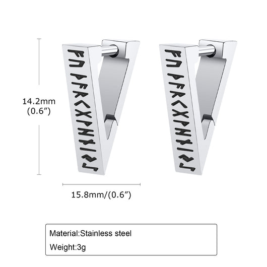 Arete Triangular de Acero Inoxidable con Símbolo Viking Geométrico - Image 17