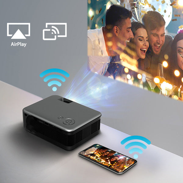 Proyector Portátil Inalámbrico HD Multifunción para Interiores y Exteriores