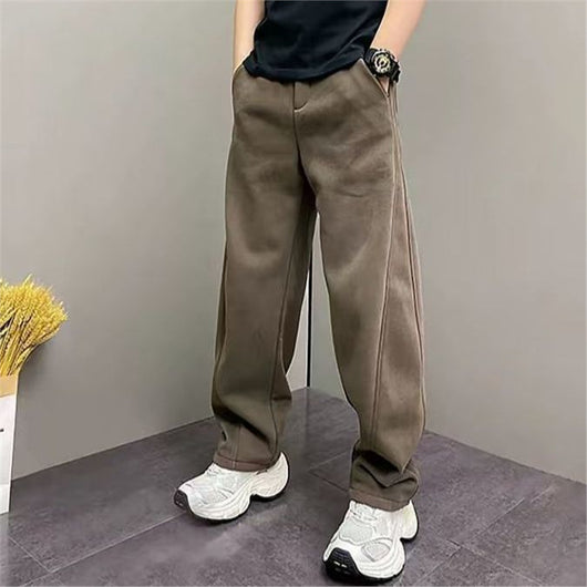 Pantalones Casuales Rectos con Forro Polar Grueso para Hombre - Image 7