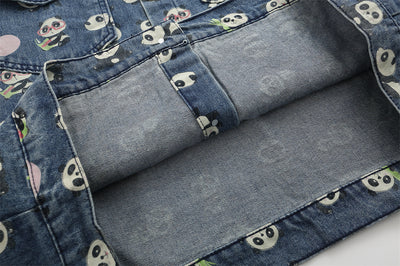 Chamarra Vaquera Estampada Panda Rojo para Hombre - Image 16