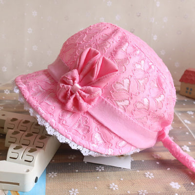 Gorro Tipo Cubo para Bebé Niña con Encaje y Malla - Image 4