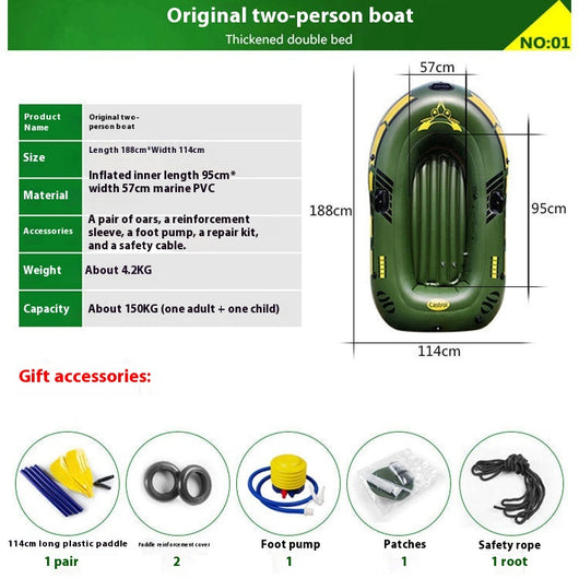 Bote de Pesca Reforzado para Dos a Cinco Personas - Kayak Resistente para Aventuras Acuáticas - Image 7
