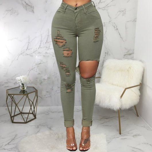 Pantalón Vaquero Talle Alto Elástico con Lavado Versátil - Image 9