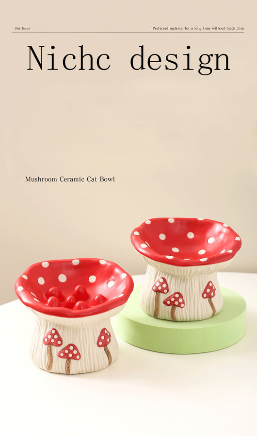Comedero Elevado para Gatos y Perros con Diseño Decorativo de Seta - Image 15
