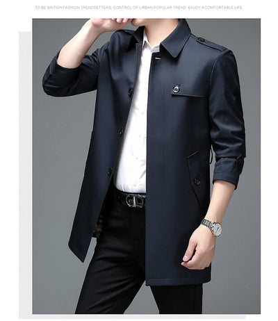 Abrigo Tipo Gabardina Casual Largo para Hombre - Image 22