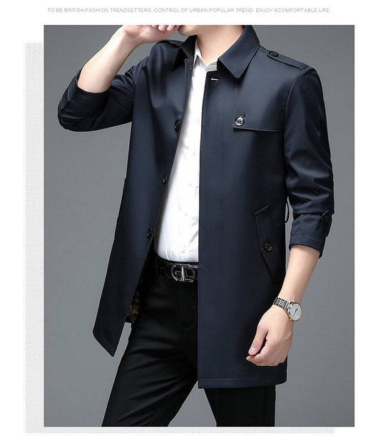 Abrigo Tipo Gabardina Casual Largo para Hombre - Image 22