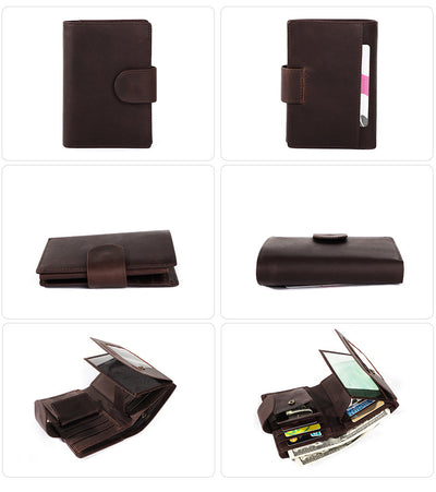 Billetera de Cuero para Hombre Estilo Retro Crazy Horse - Compacta y Clásica - Image 15