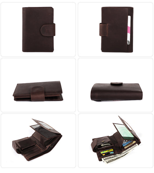 Billetera de Cuero para Hombre Estilo Retro Crazy Horse - Compacta y Clásica - Image 15