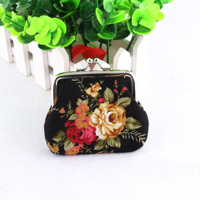 Monedero Mini de Lona Floral Rosa para Mujer - Bolsa Compacta con Cierre de Hebilla - Image 3