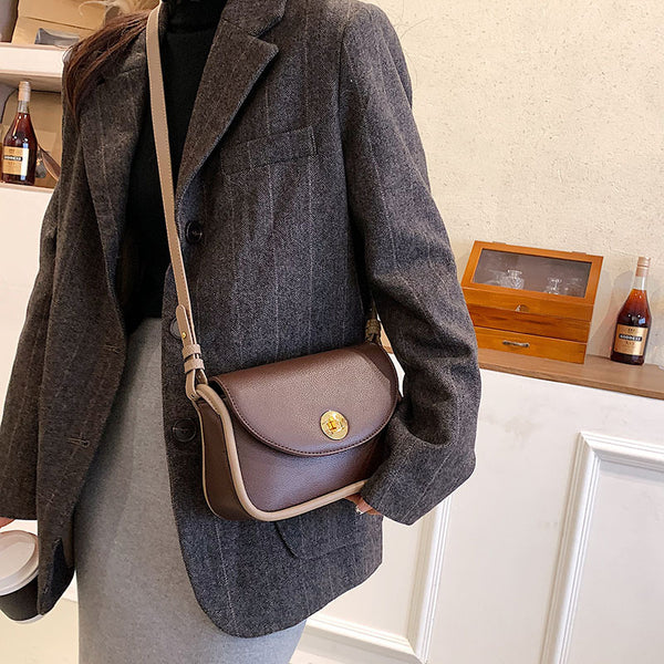 Bolso Bandolera Bicolor de Cuero PU - Diseño Moderno y Versátil
