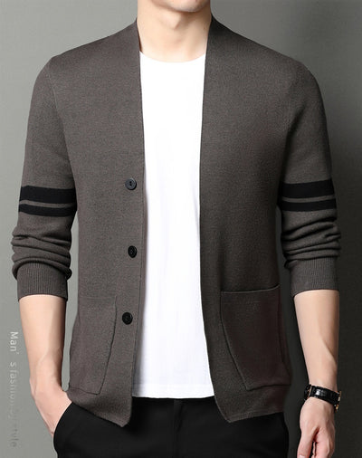 Suéter Abrigo Hombre Invierno Tejido Grueso Jacquard Manga Larga - Image 32