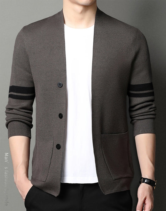 Suéter Abrigo Hombre Invierno Tejido Grueso Jacquard Manga Larga - Image 32