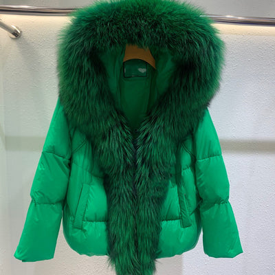 Chaqueta de Plumón con Cuello de Piel de Zorro para Mujer - Image 9