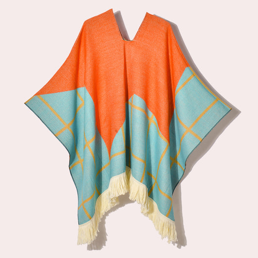 Poncho Denim Estilo Western con Flecos - Abrigo Cálido Unisex para Exteriores - Image 16