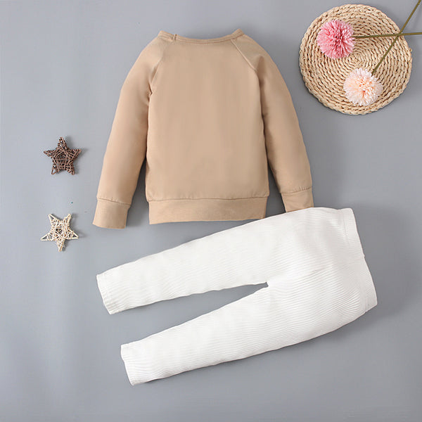 Sudadera Infantil Khaki de Manga Larga para Primavera, Otoño e Invierno