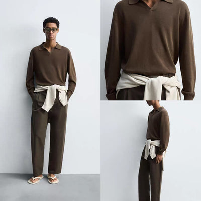 Polo Tejido de Manga Larga Clásico para Hombre - Image 7