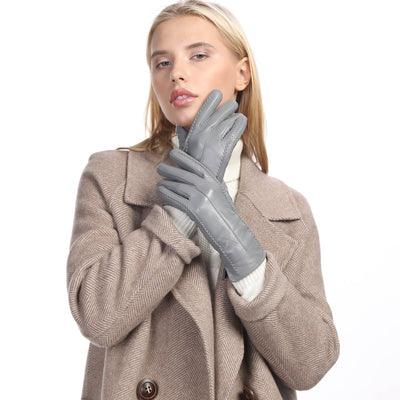 Guantes de Cuero Oveja para Mujer - Cálidos y Elegantes para Otoño e Invierno