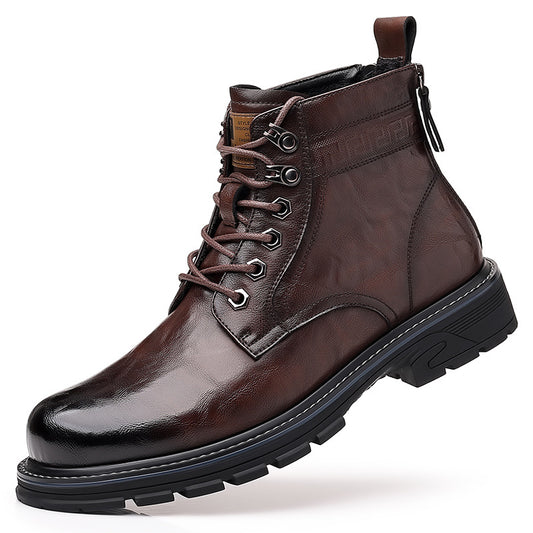Botas de Cuero Forradas en Felpa para Hombre - Calidez y Estilo Outdoor - Image 2
