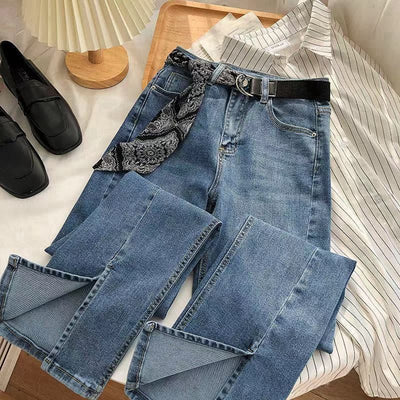 Jeans de Cintura Alta con Abertura en el Ruedo para Mujer - Image 3