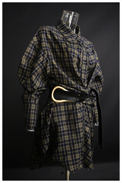 Vestido Camisero Retro Coreano Holgado Midi con Cinturón - Image 7
