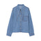 Denim Shirt with Decorative Bow at the Neckline