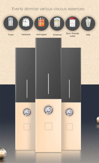 Two sleek black and gold nano spray water replenishing instruments on a dark, reflective surface. - Image 9
