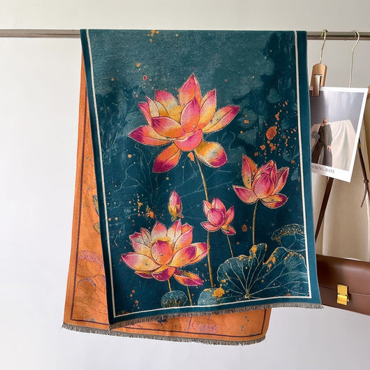 Bufanda Gruesa de Invierno con Diseño Jacquard Tipo Cashmere - Image 12