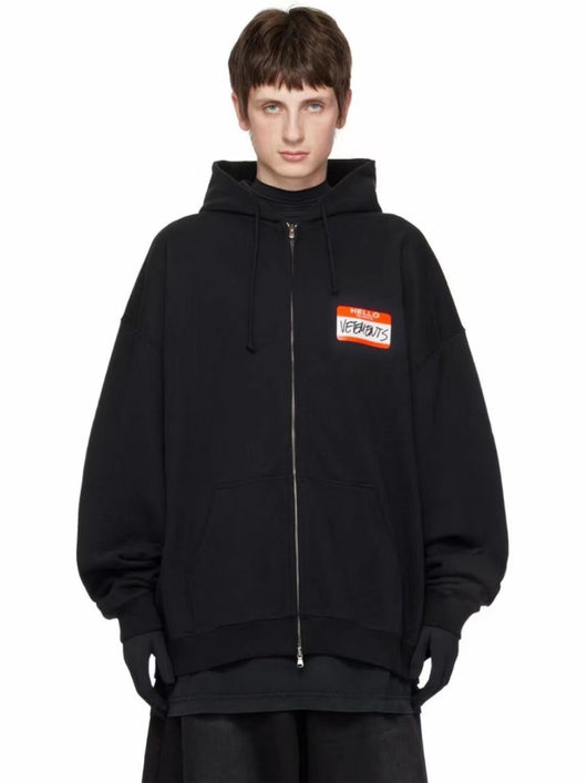 Cardigan Hoodie Desgarrado con Cierre - Image 3