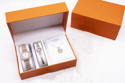 Juego de Reloj Brillante de 3 Piezas con Pulsera y Collar - Image 5