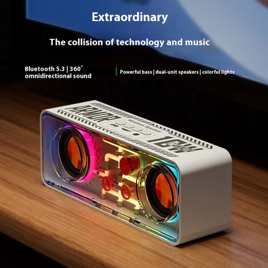 Parlante Bluetooth Mecánico Transparente Doble Altavoz