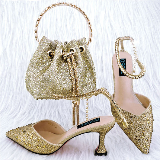 Juego de Bolsas para Zapatos con Sandalia Punta Abierta y Asa de Diamante - Image 14