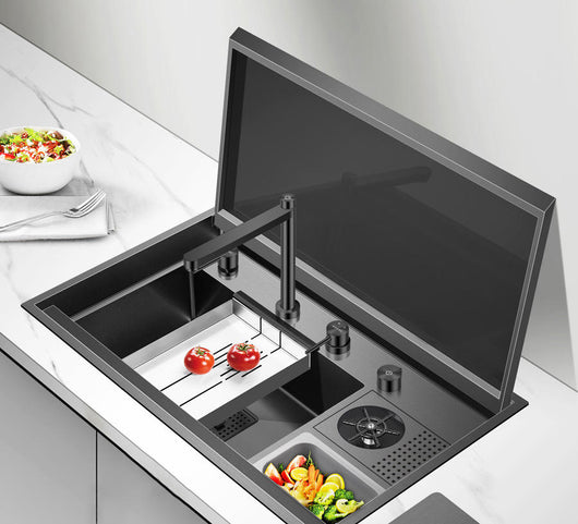 Fregadero de Acero Inoxidable con Tapa para Cocina - Image 12