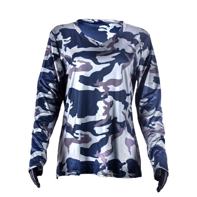 Blusa Camuflada Escote V para Mujer - Estilo Casual y Versátil - Image 14