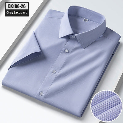 Camisa de Seda Rayas Manga Corta para Hombre - Estilo Verano - Image 10