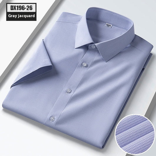 Camisa de Seda Rayas Manga Corta para Hombre - Estilo Verano - Image 10