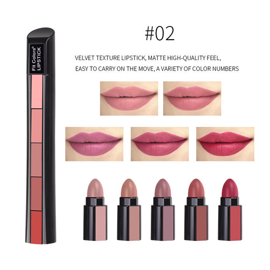Set de 5 Labiales Mate Velvet Resistente al Agua - Rojo Sexy Larga Duración - Image 16