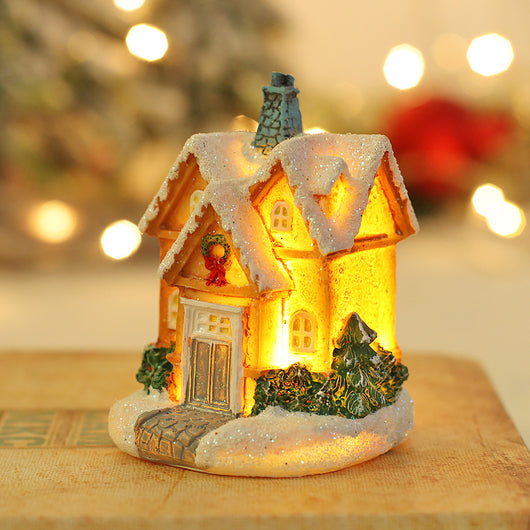 Adorno Navideño Casa de Nieve Luminosa con Resina Brillante - Image 9