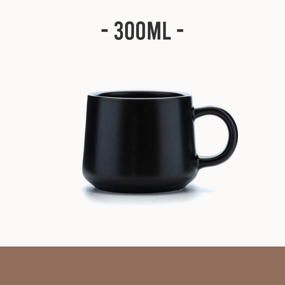 Taza de Cerámica Retro Negra Mate para Café