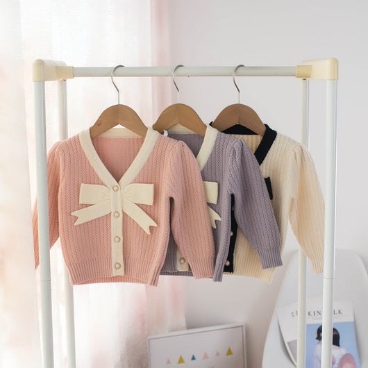 Cardigan Infantil con Moño - Suéter Elegante para Otoño e Invierno - Image 12